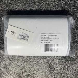 CXL By Christian Lacroix Madison Smooth Clutch Matte Black  NWT MSRP $78